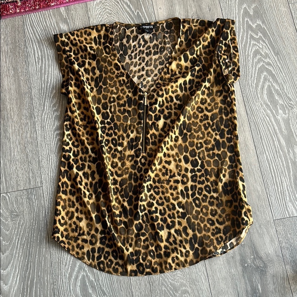 Leopard Print V-Neck Women's Top